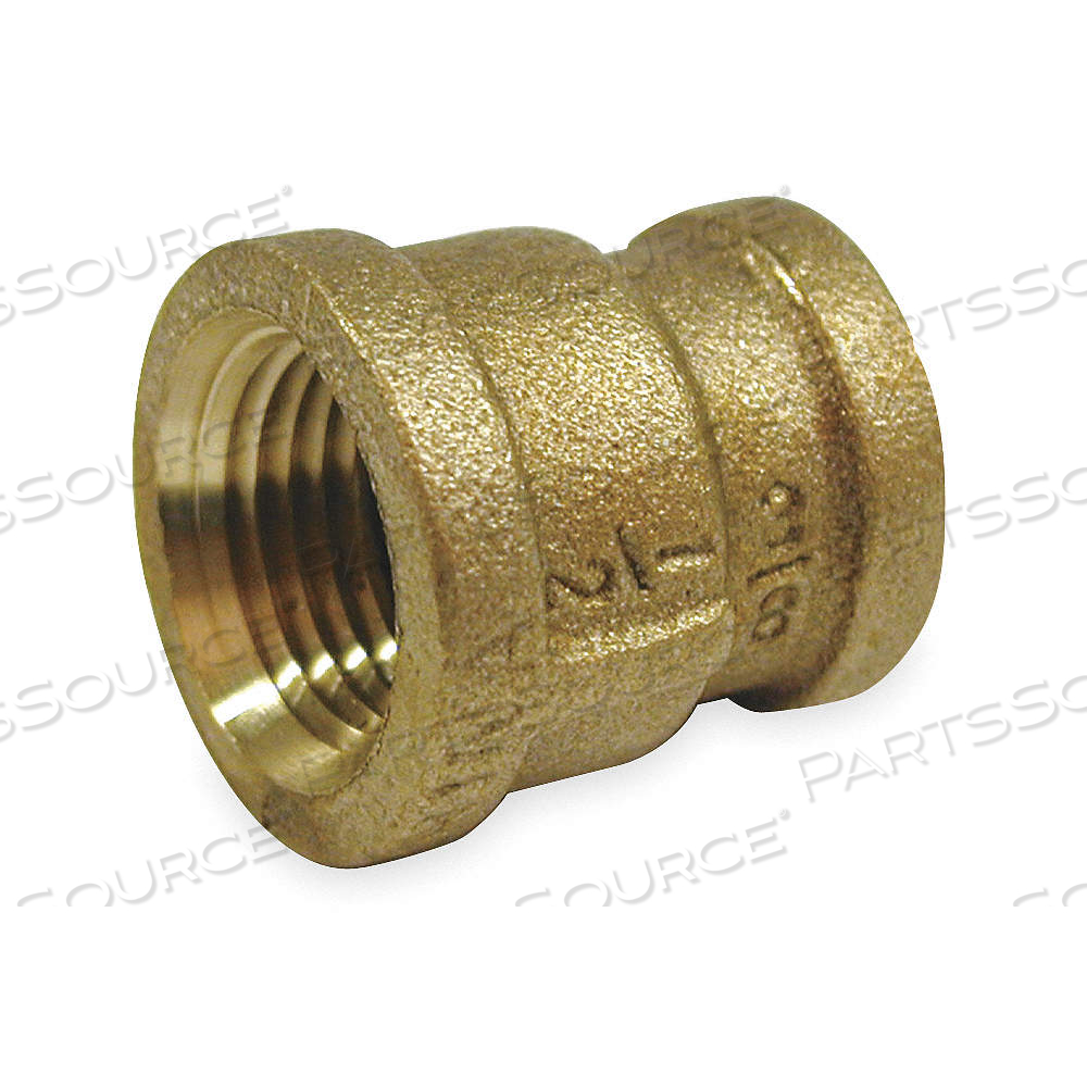 REDUCING COUPLING, RED BRASS, 1/2 IN X 3/8 IN FITTING PIPE SIZE, FEMALE NPT X FEMALE NPT, CLASS 125 by Approved Vendor REDUCING COUPLING, RED BRASS, 1/2 IN X 3/8 IN FITTING PIPE SIZE, FEMALE NPT X FEMALE NPT, CLASS 125 by Approved Vendor