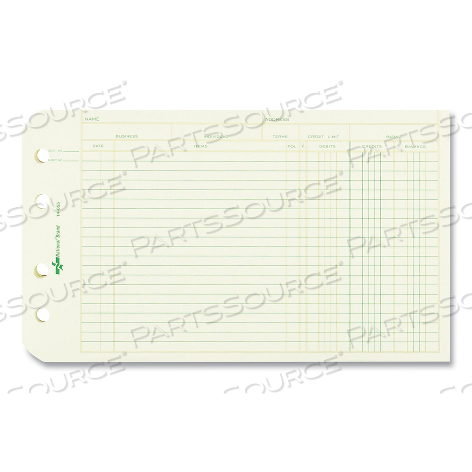 FOUR-RING BINDER REFILL SHEETS, 5 X 8.5, GREEN by National FOUR-RING BINDER REFILL SHEETS, 5 X 8.5, GREEN by National