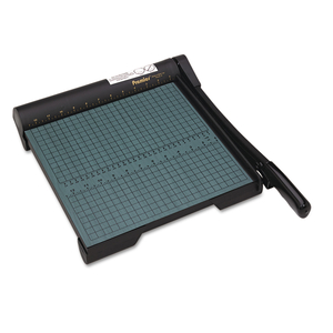 THE ORIGINAL GREEN PAPER TRIMMER, 20 SHEETS, 12" CUT LENGTH, WOOD BASE, 12.5 X 12 by Premier