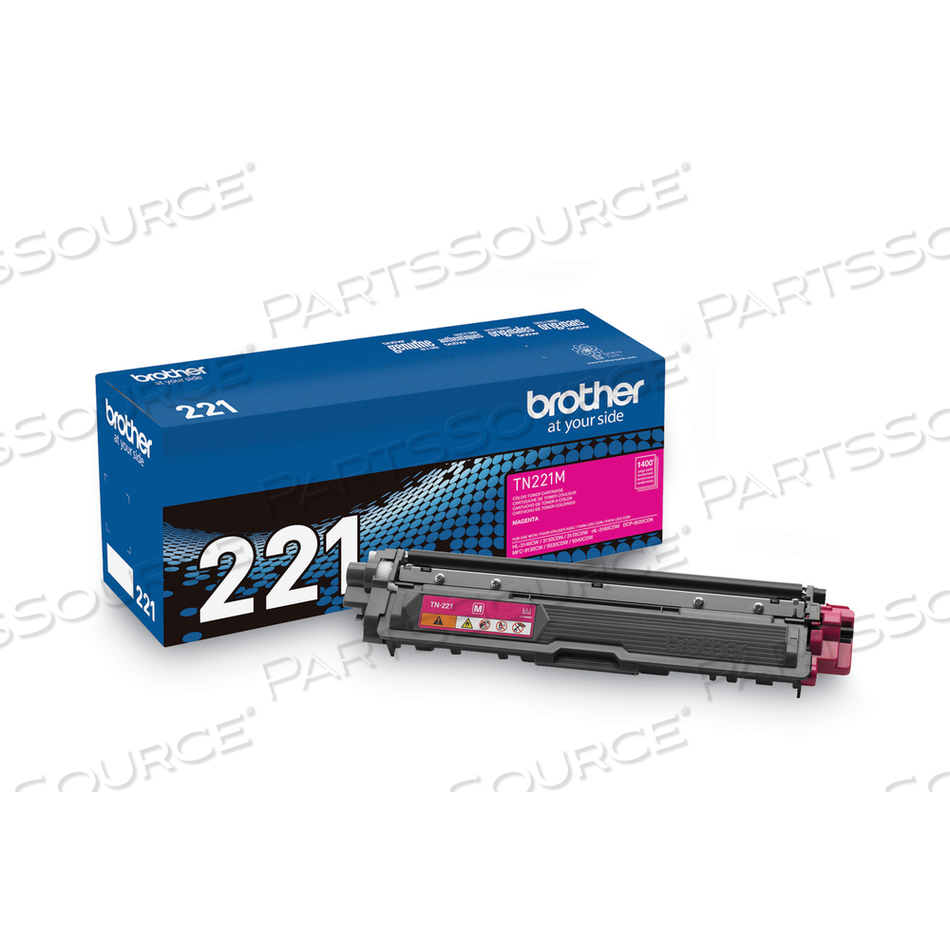 TN221M TONER, 1,400 PAGE-YIELD, MAGENTA by Brother TN221M TONER, 1,400 PAGE-YIELD, MAGENTA by Brother