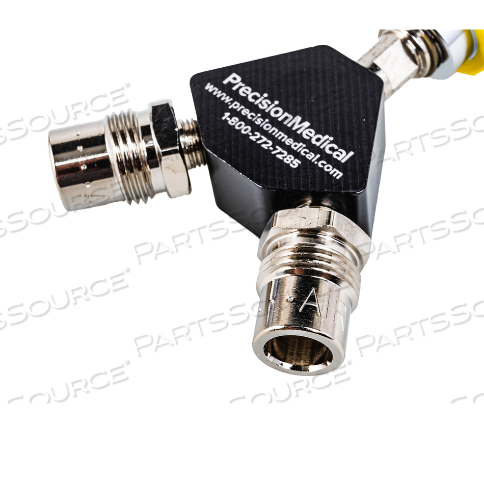 DISS Y BLOCK FEMALE HAND TIGHT INLET BY DISS MALE CHECK VALVE OUTLETS by Precision Medical, Inc.