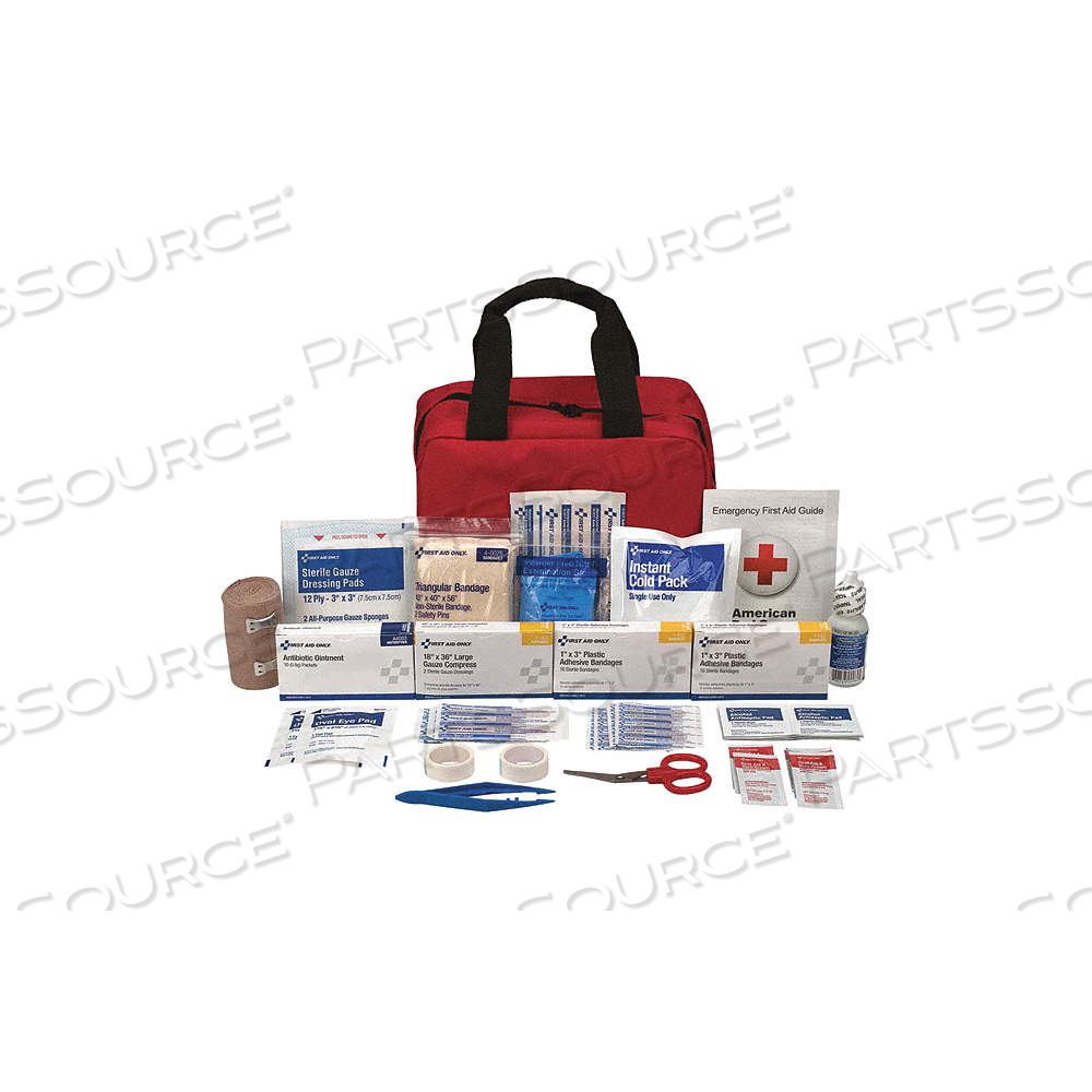 FIRST AID KIT AND HOUSING, GEN PURPOSE, 25 PEOPLE SERVED, 79 COMPONENTS, FABRIC by Approved Vendor