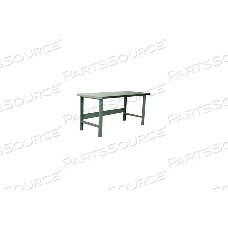 WORKBENCH, 3500 SERIES, STAINLESS STEEL SQUARE EDGE, 72"W X 36"D, GRAY by Stackbin Corporation
