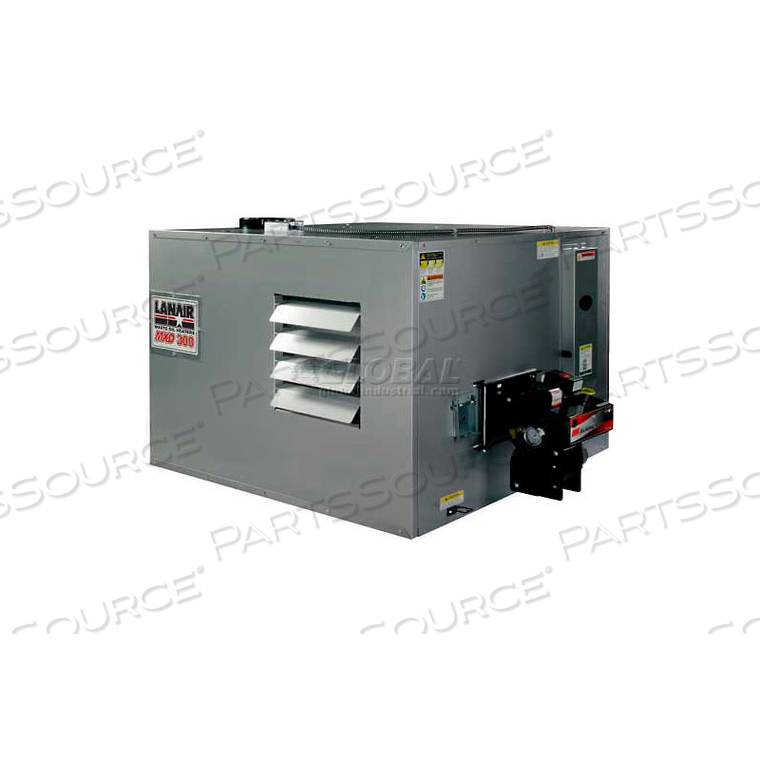 DUCTABLE WASTE OIL HEATER, 300000 BTU WITH 80 GALLON TANK, WALL CHIMNEY KIT 