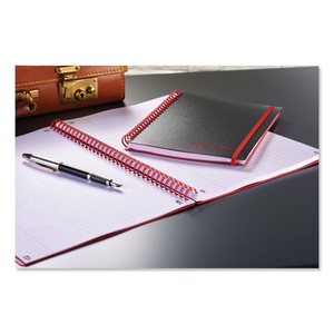 FLEXIBLE COVER TWINWIRE NOTEBOOK, SCRIBZEE COMPATIBLE, 1 SUBJECT, WIDE/LEGAL RULE, BLACK COVER, 11.75 X 8.25, 70 SHEETS by Black n' Red