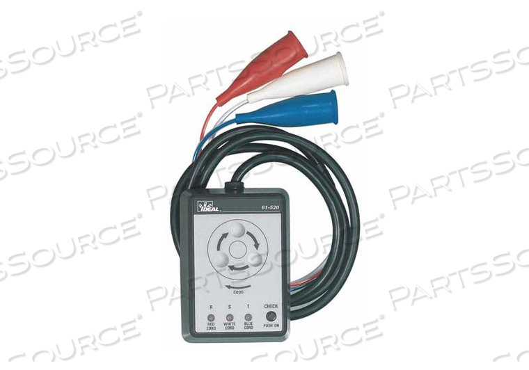 TESTER, 3-PHASE ROTATION, PHASE SEQUENCE/CONTINUITY, 120-600V by Ideal Industries Inc.