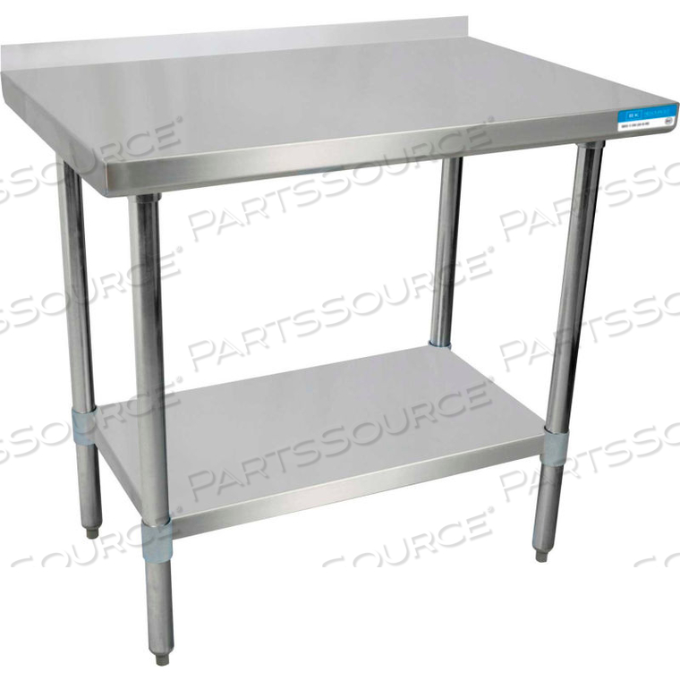 WORKBENCH W/UNDERSHELF, 18 GA. 430 SERIES STAINLESS, 1-1/2" BACKSPLASH, 72"WX18"D by BK Resources, Inc.