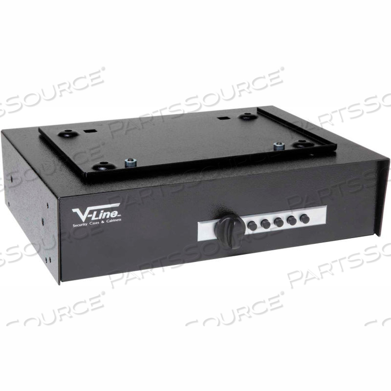 HIDE-AWAY PORTABLE PISTOL SAFE, 2 GUN CAPACITY 12-1/2"W X 9"D X 3-1/2"H BLACK by V-Line HIDE-AWAY PORTABLE PISTOL SAFE, 2 GUN CAPACITY 12-1/2"W X 9"D X 3-1/2"H BLACK by V-Line