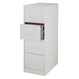 25" DEEP VERTICAL FILE CABINET 4-DRAWER LEGAL SIZE - LIGHT GRAY by Hirsh