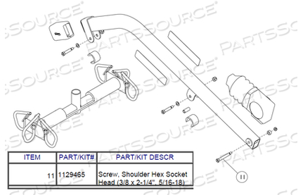 0.37" X 2.25" SHOULDER HEX SOCKET HEAD SCREW by Invacare Corporation