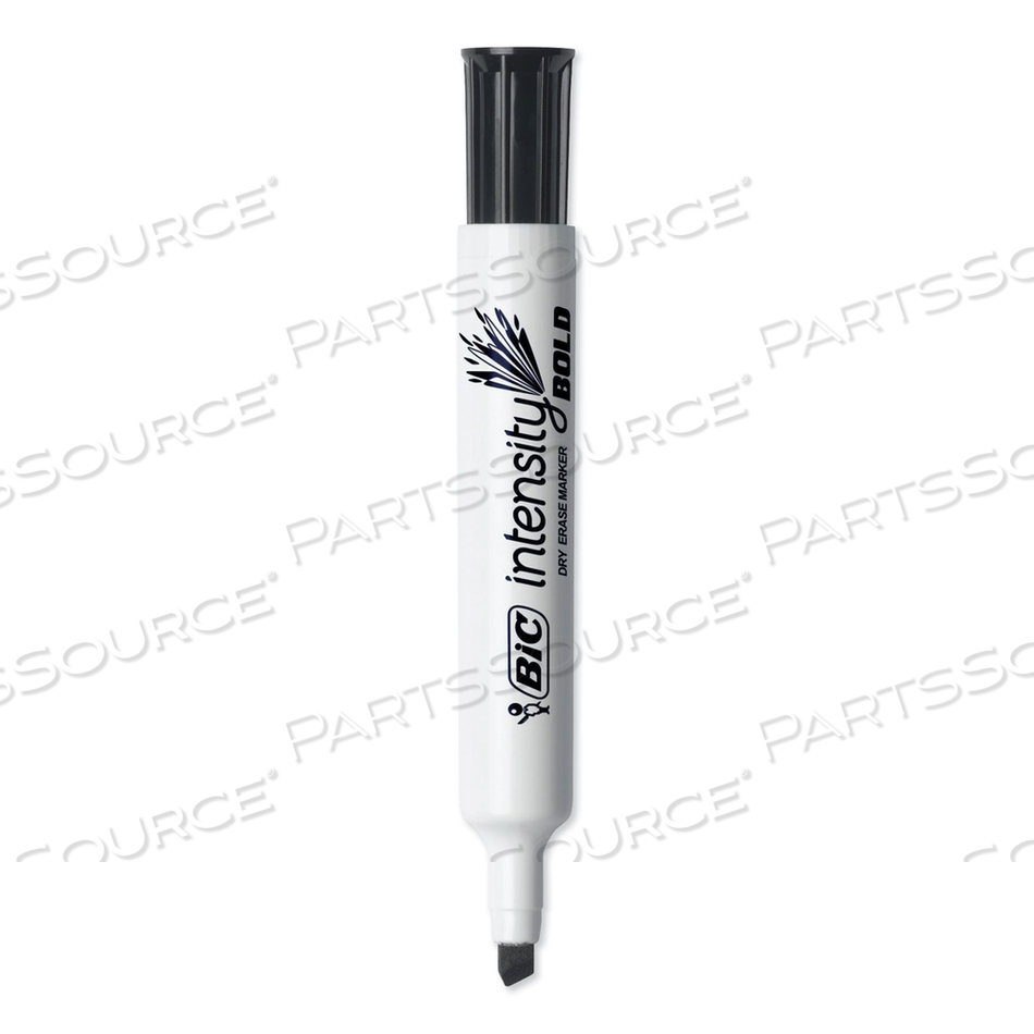 INTENSITY BOLD TANK-STYLE DRY ERASE MARKER, BROAD CHISEL TIP, BLACK, DOZEN 