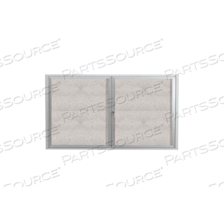 2 DOOR ALUMINUM FRAMED ENCLOSED BULLETIN BOARD - 60"W X 36"H 