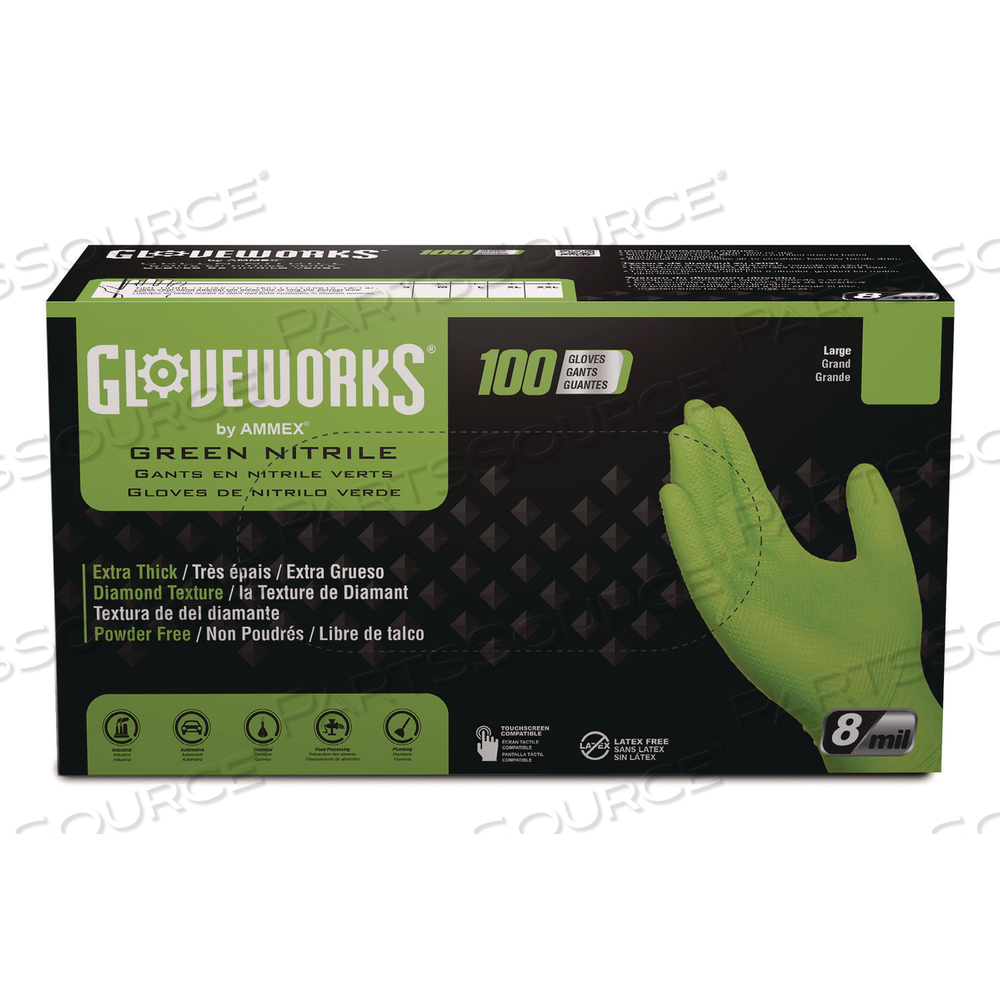 GLOVE,HD NITRILE,GREEN by Ammex