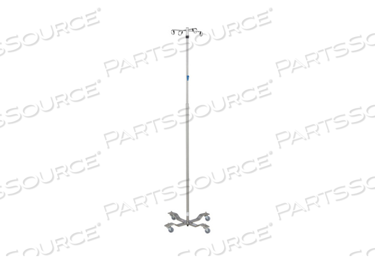 IV STAND 4 HOOK W/TWIST LOCK W/4 LEG 21 1/4" DIAMETER STAINLESS STEEL LOW CENTER OF GRAVITY WELDED BASE by Blickman
