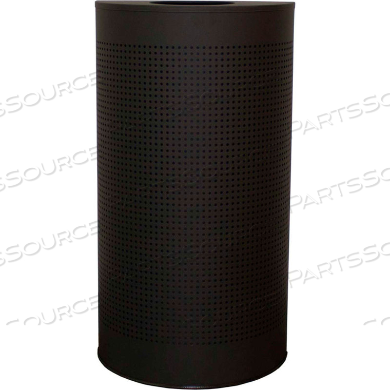 12 GAL. STEEL HALF ROUND WASTE RECEPTACLE WITH LINER, BLACK by Witt Company