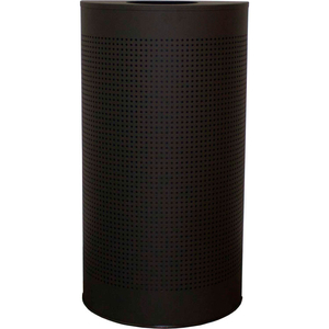 12 GAL. STEEL HALF ROUND WASTE RECEPTACLE WITH LINER, BLACK by Witt Company