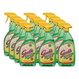 GREEN FORMULA GLASS CLEANER, 33.8 OZ BOTTLE, 12/CARTON by Sparkle