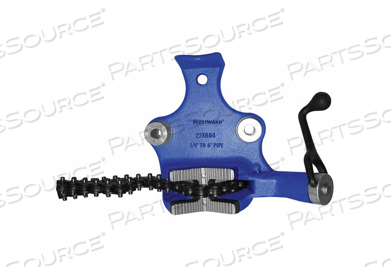 BENCH CHAIN VISE, VISE TYPE BENCH CHAIN, COMPATIBLE PIPE MATERIAL METAL, INCLUDES LEGS NO, MINIMUM HEIGHT 3 1/2 IN, MAXIMUM HEIGHT 4 1/2 IN, by Westward BENCH CHAIN VISE, VISE TYPE BENCH CHAIN, COMPATIBLE PIPE MATERIAL METAL, INCLUDES LEGS NO, MINIMUM HEIGHT 3 1/2 IN, MAXIMUM HEIGHT 4 1/2 IN, by Westward