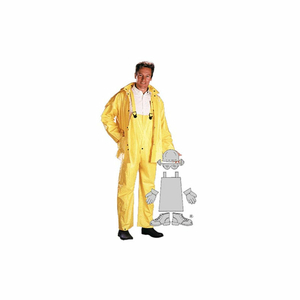 PVC/POLYESTER RAINSUIT, YELLOW 3 PIECE SUIT, M by Seidman Associates