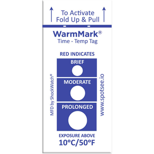 SPOTSEE WARMMARK 10/50F 3-WINDOW TIME TEMPERATURE INDICATORS, 100/BOX by Shockwatch Inc