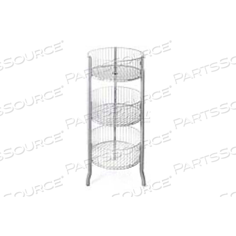 3-TIERED LARGE WIRE BINS, 45" OAH, METAL,1 PIECE by Azar International
