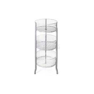 3-TIERED LARGE WIRE BINS, 45" OAH, METAL,1 PIECE by Azar International