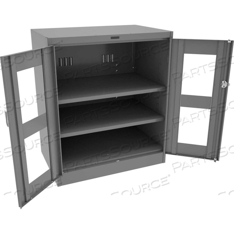 C-THRU DELUXE COUNTER HEIGHT CABINET -UNASSEMBLED 36"W X 24"D X 42"H, MEDIUM GREY by Tennsco Corp. C-THRU DELUXE COUNTER HEIGHT CABINET -UNASSEMBLED 36"W X 24"D X 42"H, MEDIUM GREY by Tennsco Corp.