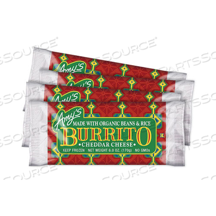 CHEDDAR CHEESE, BEAN AND RICE BURRITO, 6 OZ POUCH, 4/PACK 