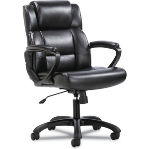 SADIE MID-BACK EXECUTIVE CHAIR, WITH FIXED PADDED ARMS, IN BLACK (HVST305) by OFM Inc