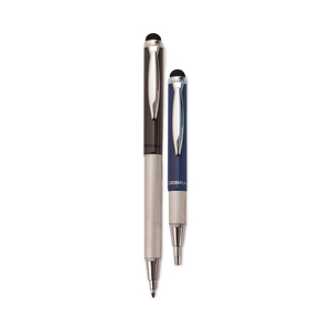 STYLUSPEN TELESCOPIC BALLPOINT PEN/STYLUS, RETRACTABLE, MEDIUM 1 MM, BLACK INK, BLUE/GRAY BARREL, 2/PACK by Zebra Pen Corporation