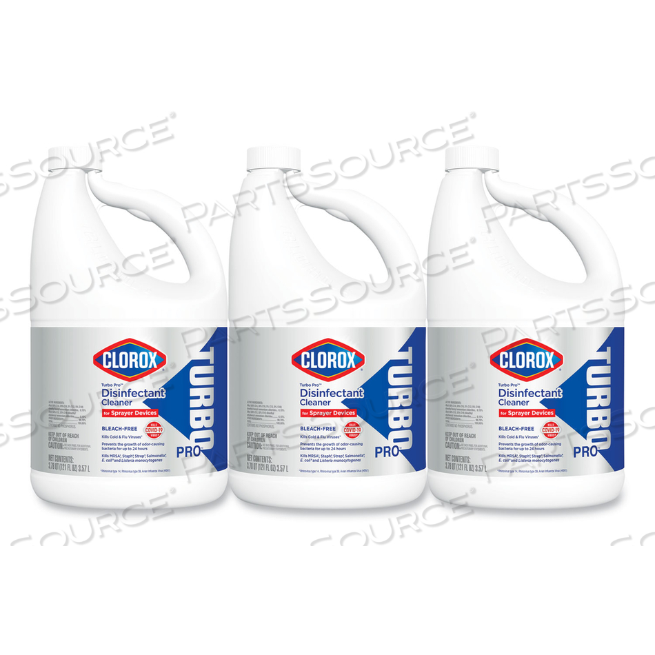 TURBO PRO DISINFECTANT CLEANER FOR SPRAYER DEVICES, 121 OZ BOTTLE by Clorox TURBO PRO DISINFECTANT CLEANER FOR SPRAYER DEVICES, 121 OZ BOTTLE by Clorox