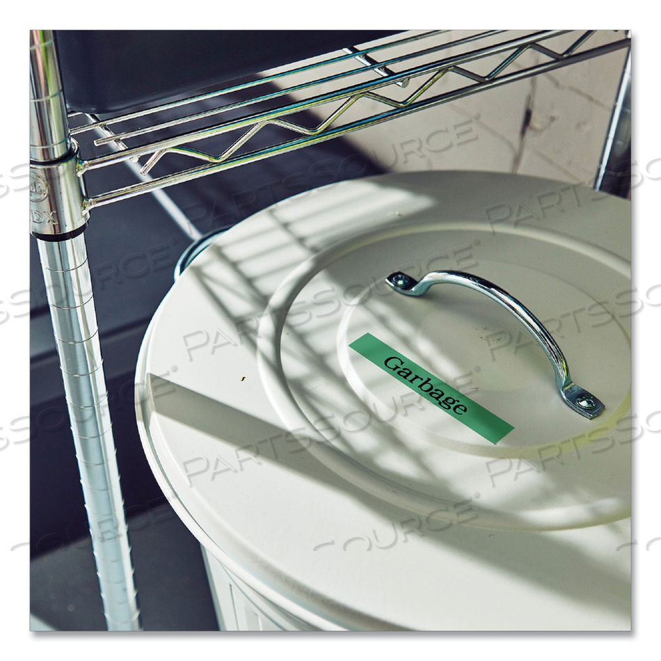 TZE LAMINATED REMOVABLE LABEL TAPES, 0.94 IN W X 26.2 FT L, BLACK ON GREEN by Brother TZE LAMINATED REMOVABLE LABEL TAPES, 0.94 IN W X 26.2 FT L, BLACK ON GREEN by Brother