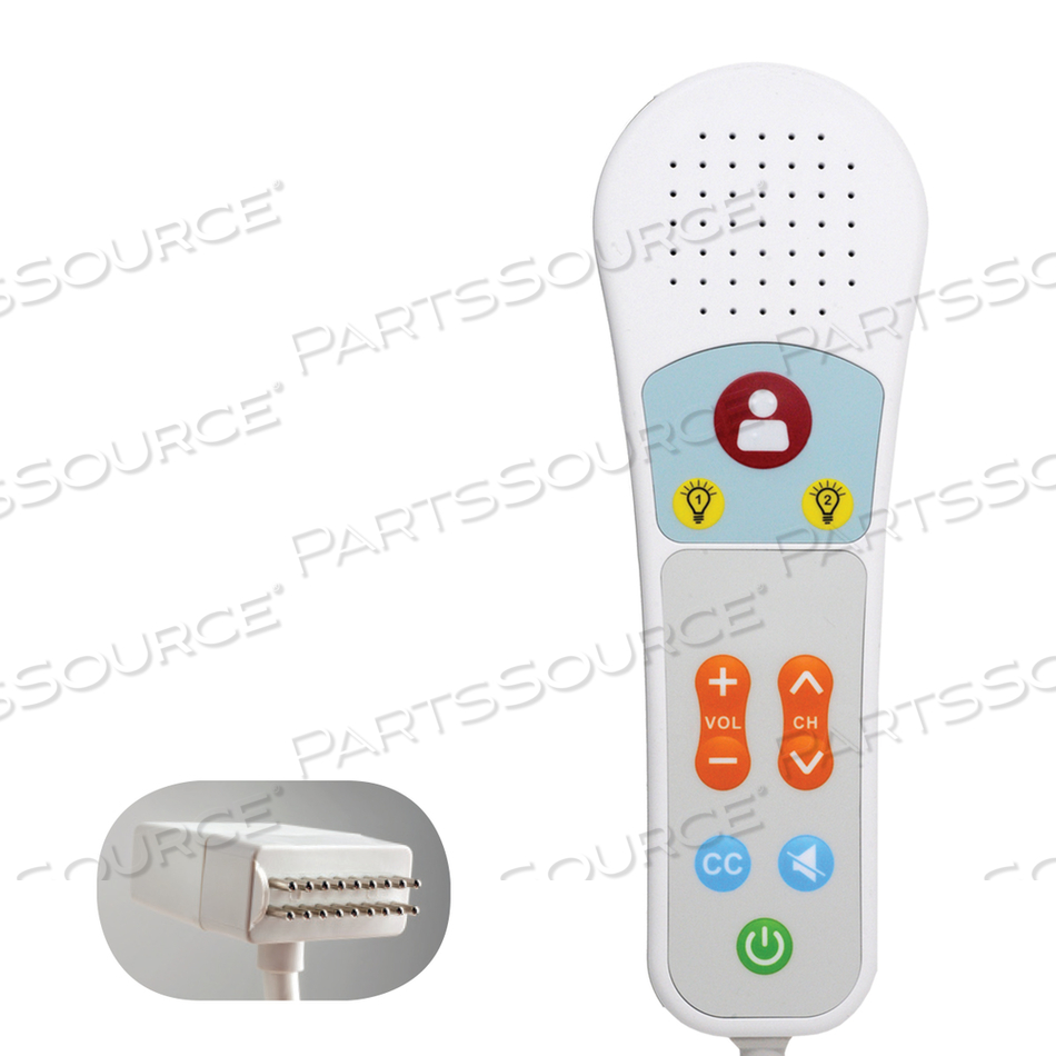 ELITE DIGITAL, ASCOM DUKANE 18-PIN, VOLUME, NURSE, TV, 2 LIGHTS, CHANNEL UP/DN 