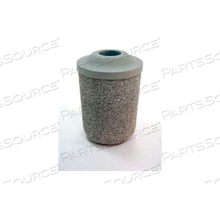 CONCRETE WASTE RECEPTACLE W/GRAY PITCH IN TOP- 24" DIA X 37" SAND by Wausau Tile