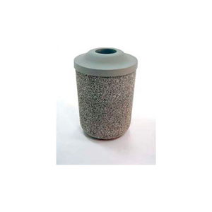 CONCRETE WASTE RECEPTACLE W/GRAY PITCH IN TOP- 24" DIA X 37" SAND by Wausau Tile