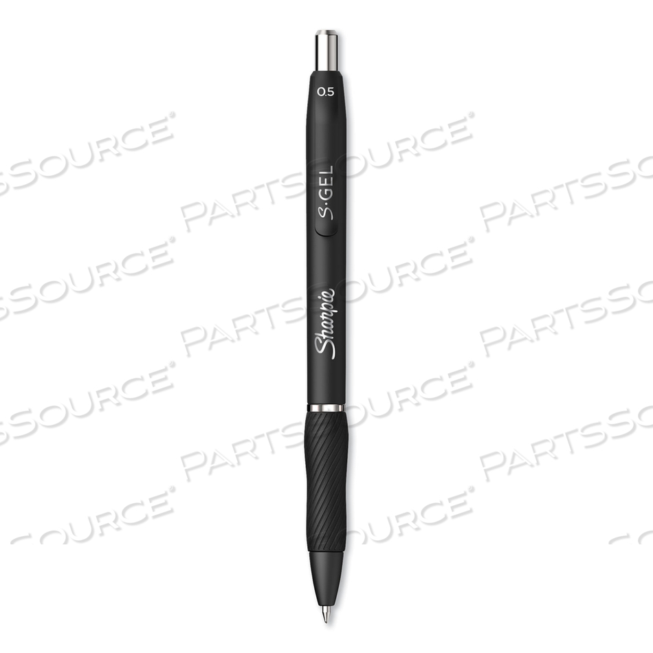 S-GEL HIGH-PERFORMANCE GEL PEN, RETRACTABLE, FINE 0.5 MM, BLACK INK, BLACK BARREL by Sharpie S-GEL HIGH-PERFORMANCE GEL PEN, RETRACTABLE, FINE 0.5 MM, BLACK INK, BLACK BARREL by Sharpie
