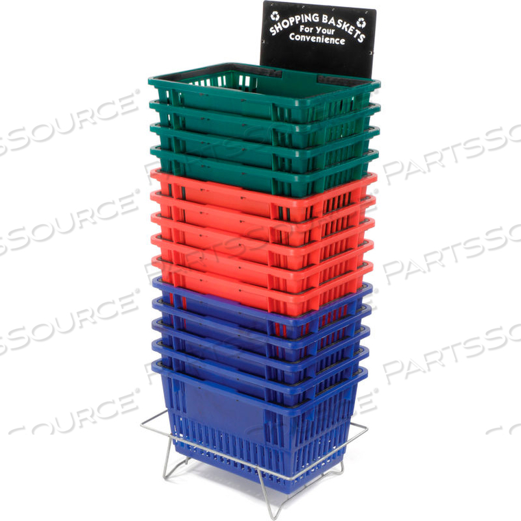 SHOPPING BASKET STAND WITH BLACK SIGN by Good L Corporation