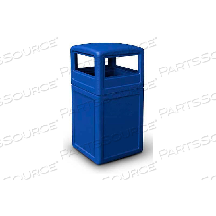 42 GALLON SQUARE WASTE CONTAINER WITH DOME LID, BLUE by Dci Marketing