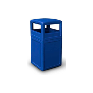 42 GALLON SQUARE WASTE CONTAINER WITH DOME LID, BLUE by Dci Marketing