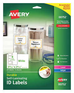 LABEL 3-5/16 WX2-5/16 H 20 LABELS PK5 by Avery