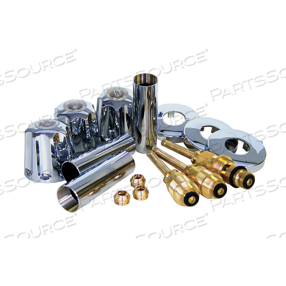 SHOWER AND TUB REBUILD KIT, GERBER, FOR USE WITH GERBER BATHTUB AND SHOWER FAUCETS, 3 HANDLES by Approved Vendor