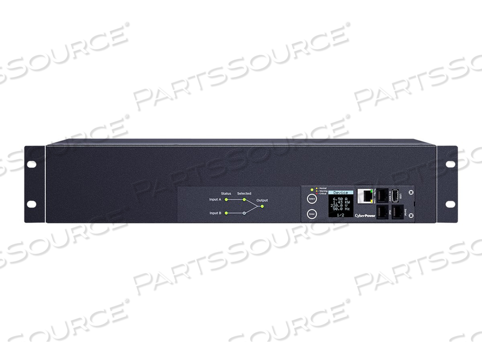 SWITCHED ATS PDU44007, POWER DISTRIBUTION UNIT (RACK-MOUNTABLE), AC 200, 240 V, 1-PHASE, ETHERNET, SERIAL, INPUT: 2 X NEMA L6-30P, OUTPUT CO by CyberPower SWITCHED ATS PDU44007, POWER DISTRIBUTION UNIT (RACK-MOUNTABLE), AC 200, 240 V, 1-PHASE, ETHERNET, SERIAL, INPUT: 2 X NEMA L6-30P, OUTPUT CO by CyberPower
