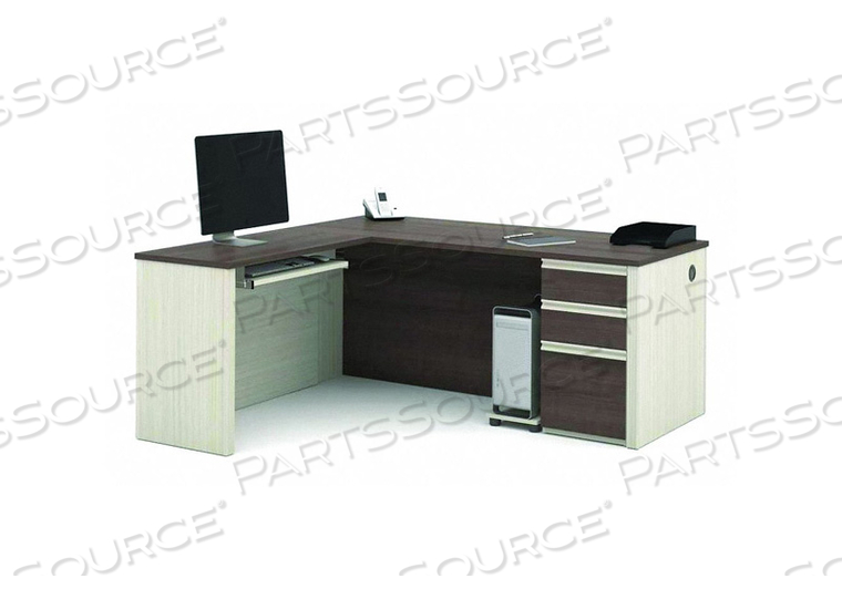L-SHAPE DESK 71-7/64 IN W CHOCOLATE by Bestar Technologies, Inc.
