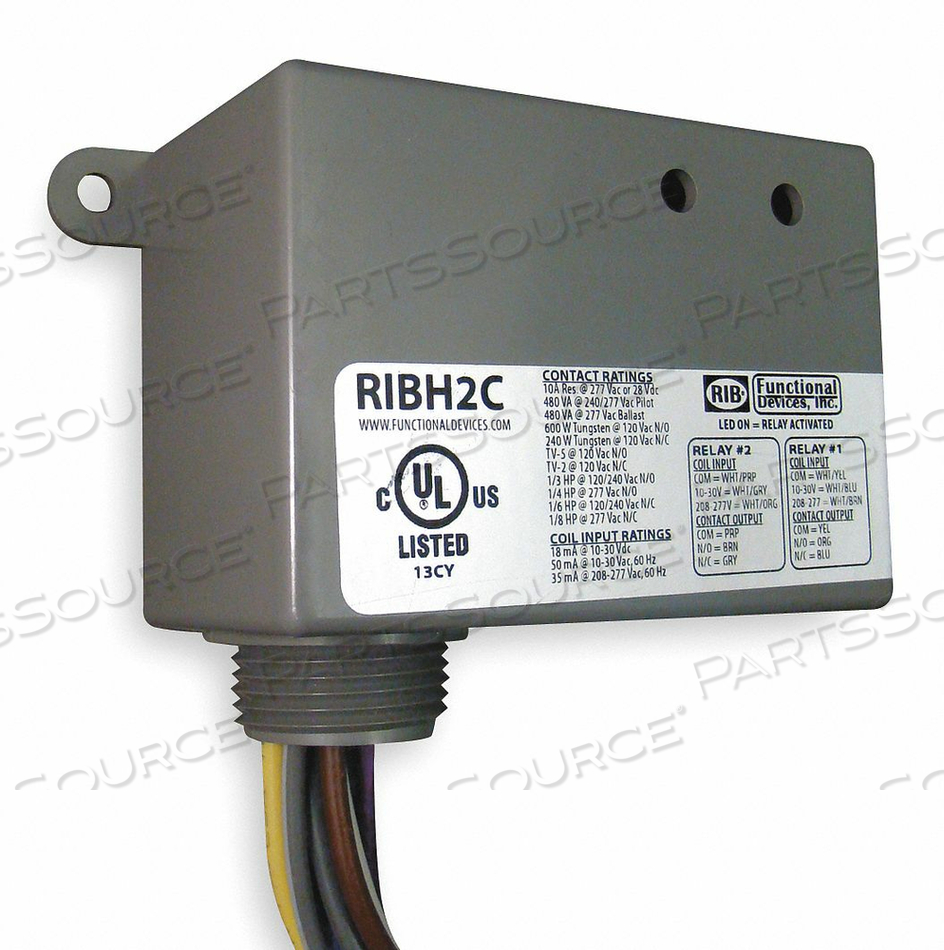 RELAY 10-30VAC/DC 208-277VAC 10A 2 SPDT by RIB RELAY 10-30VAC/DC 208-277VAC 10A 2 SPDT by RIB