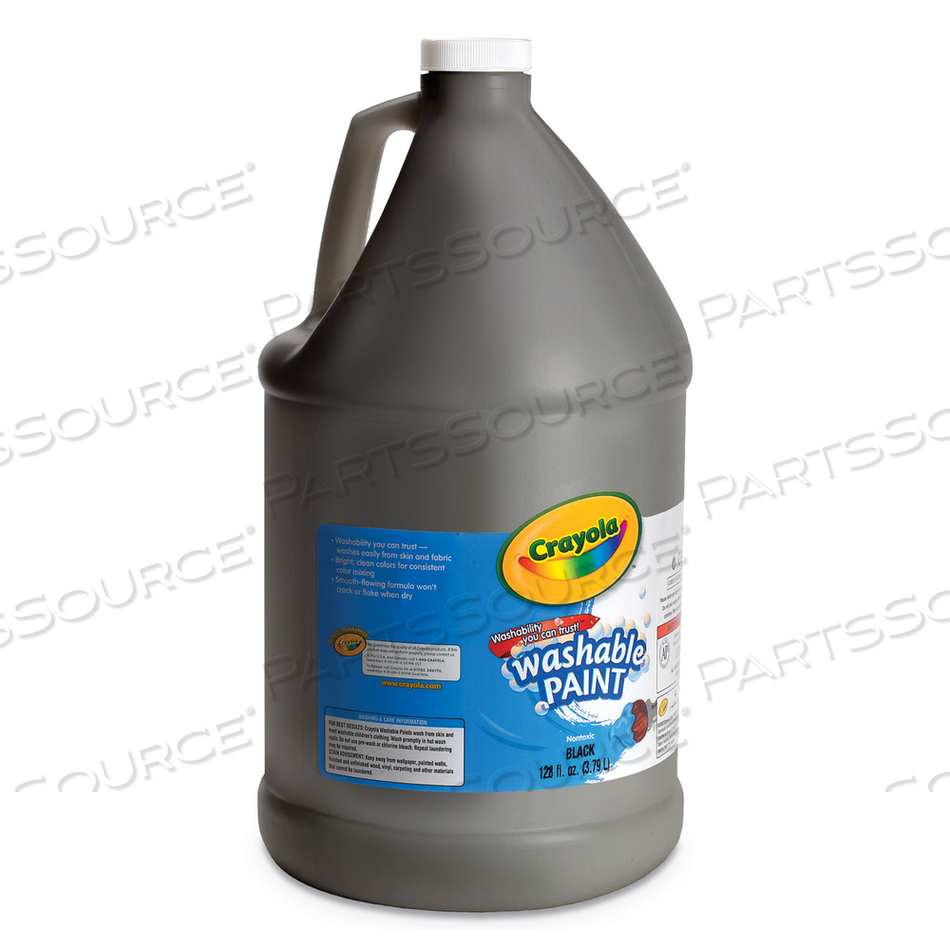 WASHABLE PAINT, BLACK, 1 GAL BOTTLE by Crayola