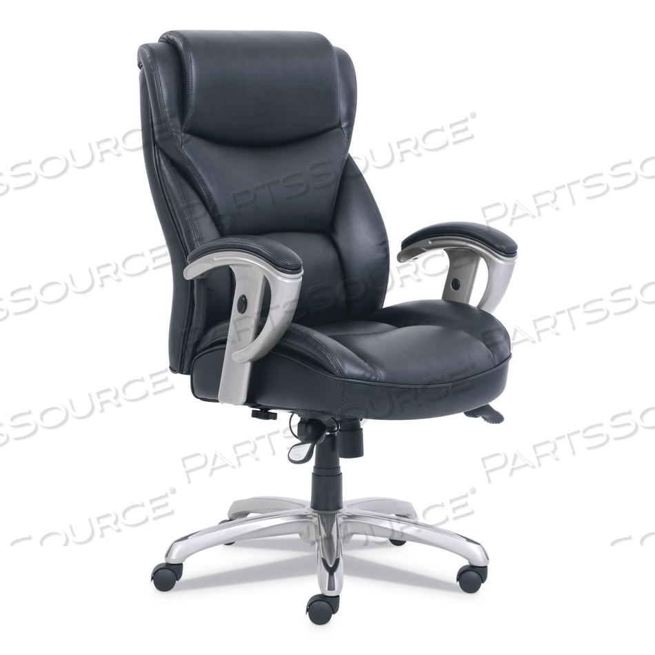 EMERSON BIG AND TALL TASK CHAIR, SUPPORTS UP TO 400 LB, 19.5" TO 22.5" SEAT HEIGHT, BLACK SEAT/BACK, SILVER BASE by SertaPedic EMERSON BIG AND TALL TASK CHAIR, SUPPORTS UP TO 400 LB, 19.5" TO 22.5" SEAT HEIGHT, BLACK SEAT/BACK, SILVER BASE by SertaPedic