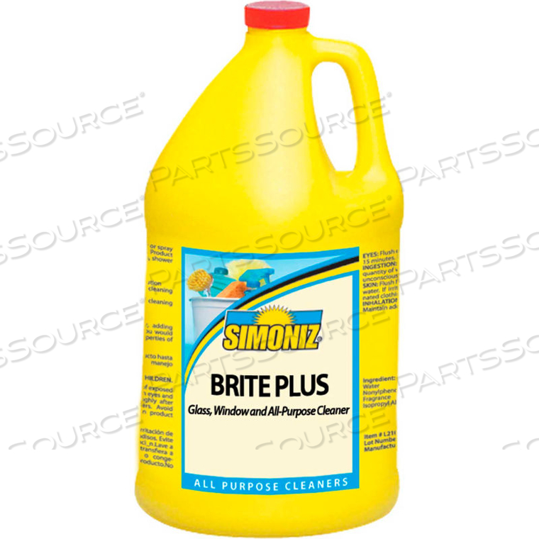 CONCENTRATED GLASS & SURFACE CLEANER, GALLON BOTTLE, 4 BOTTLES 