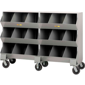 HEAVY DUTY STEEL MOBILE STORAGE BINS MS6-1564, 18 OPENINGS 64"L X 20"W X 45-1/2"H by Little Giant
