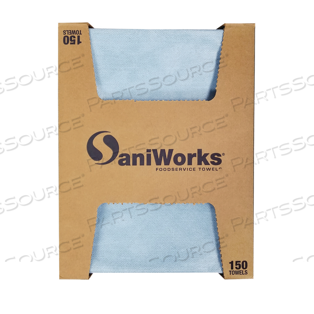 DELUXE FOODSERVICE WIPER, 1-PLY, 13 X 21, BLUE by SaniWorks DELUXE FOODSERVICE WIPER, 1-PLY, 13 X 21, BLUE by SaniWorks