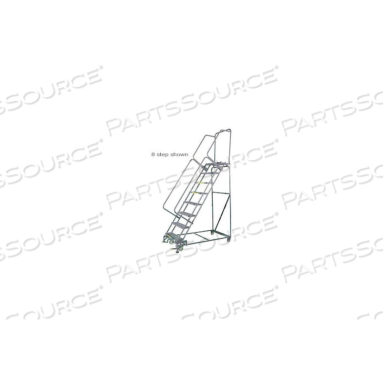 5 STEP 16"WX46"D STAINLESS STEEL ROLLING SAFETY LADDER - PERFORATED TREAD by Ballymore 5 STEP 16"WX46"D STAINLESS STEEL ROLLING SAFETY LADDER - PERFORATED TREAD by Ballymore